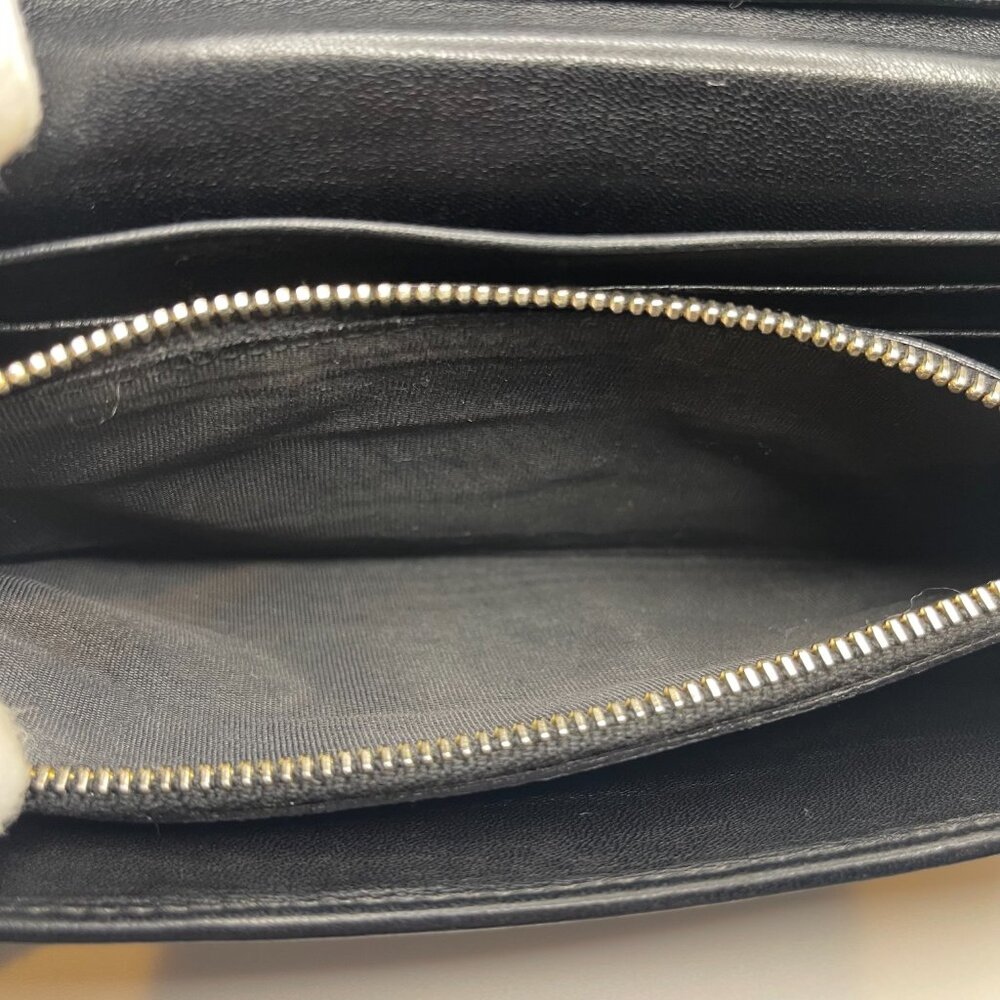 Prada Nappa Gaufre Leather Continental Wallet - Black - Preowned - Picture 10 of 14